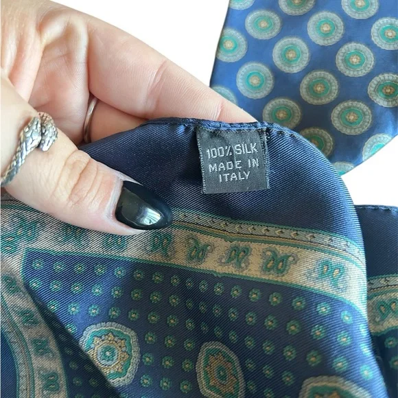 Ted Lapidus 100% Silk Made In Italy Tie With Matching Pocket Square - Picture 3 of 4